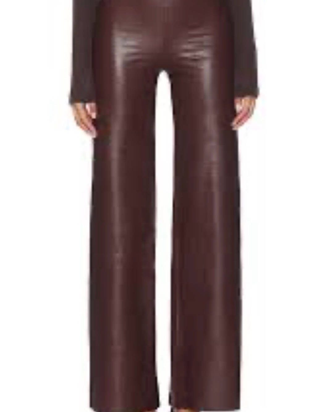 Commando Faux Leather Wide-Leg Pants in Dark Brown
